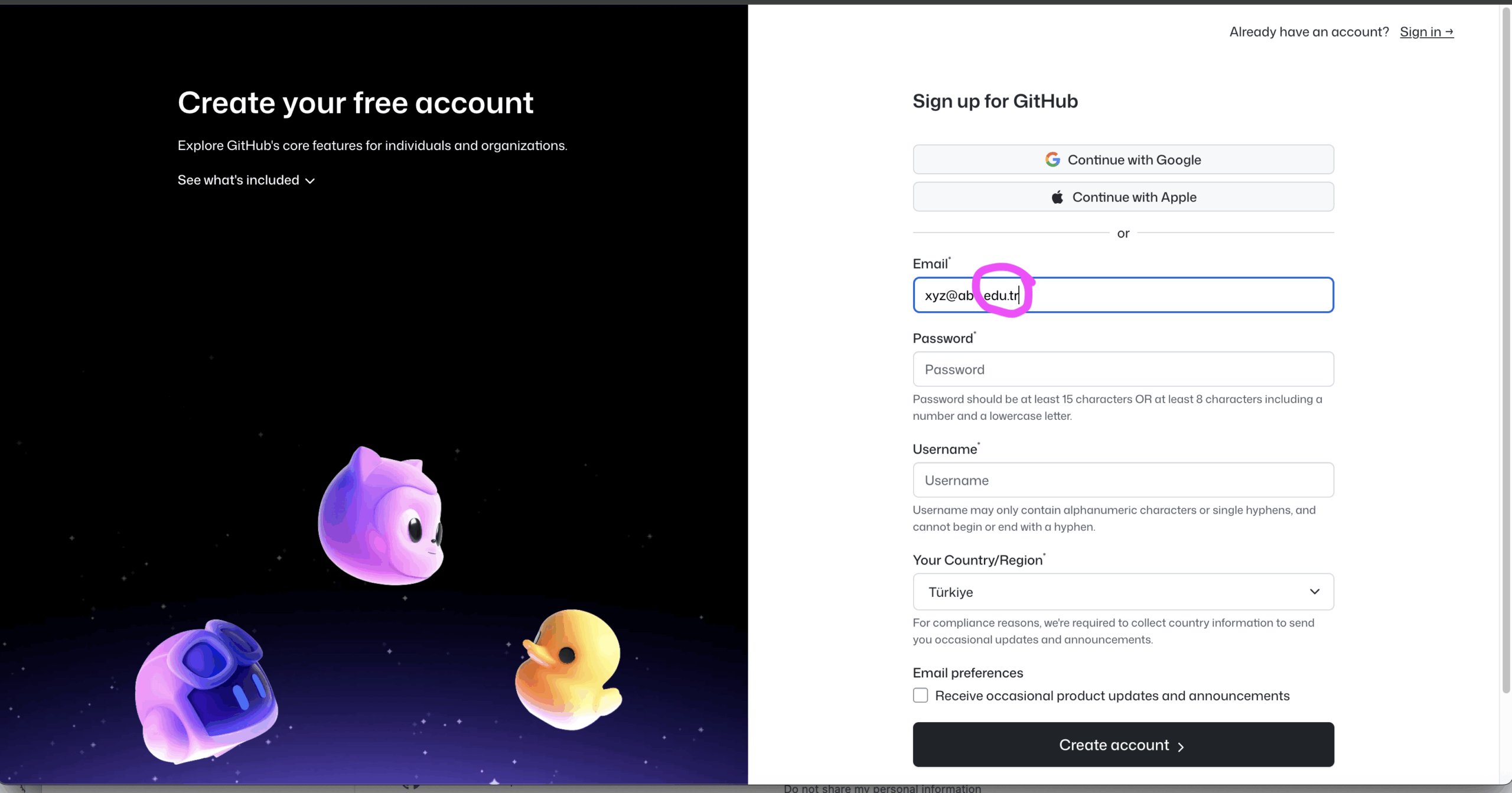 Ekran Görüntüsü 1: Join GitHub Education