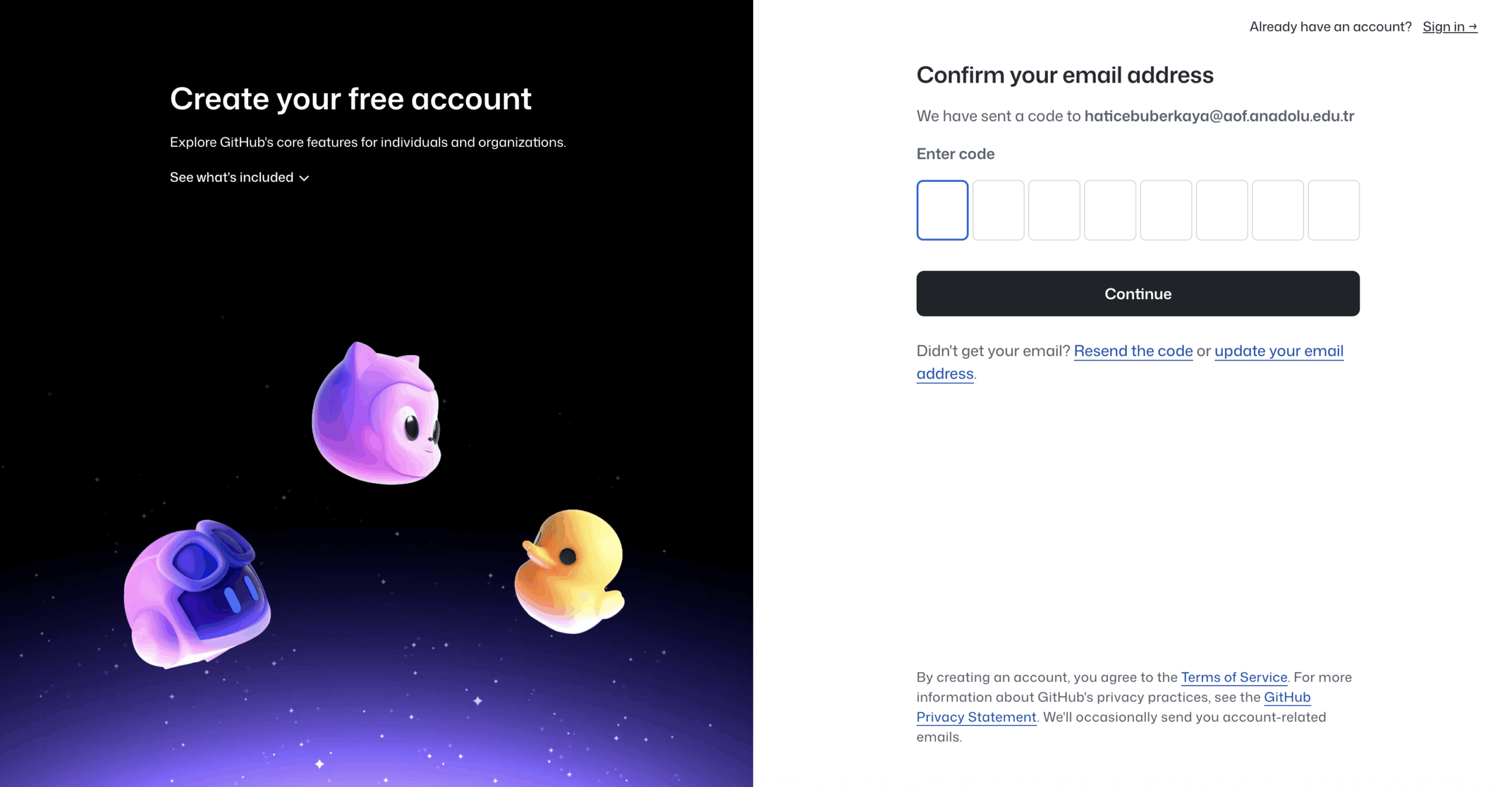 Ekran Görüntüsü 1: Join GitHub Education
