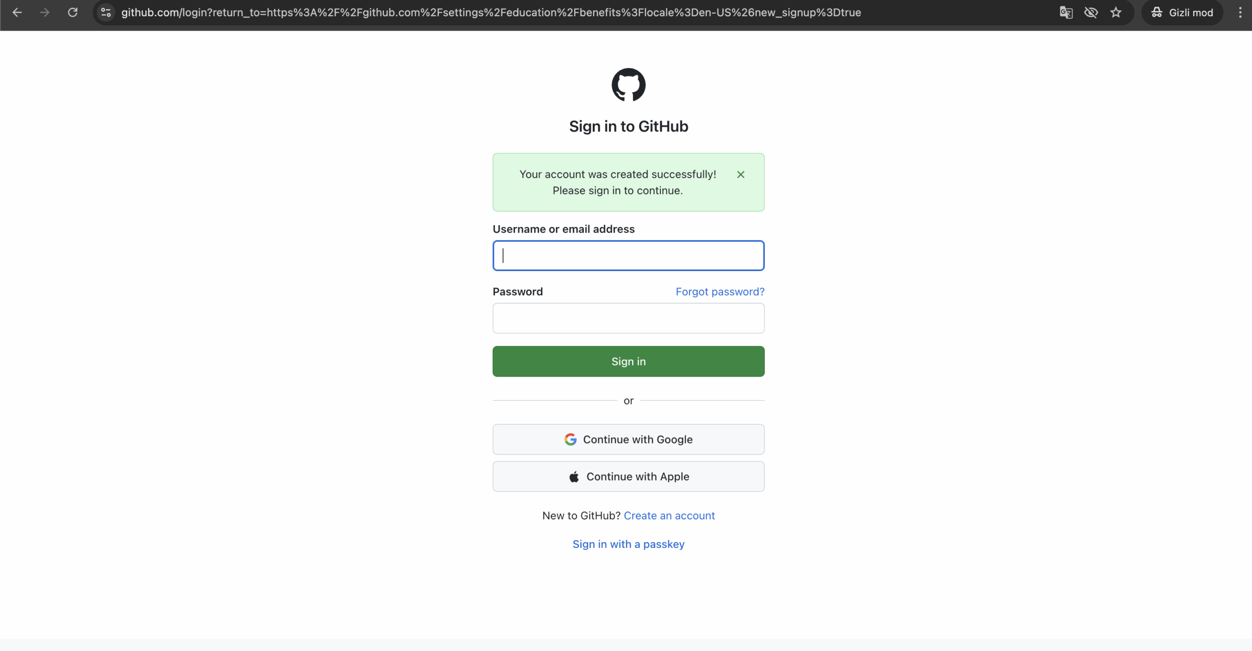 Ekran Görüntüsü 1: Join GitHub Education